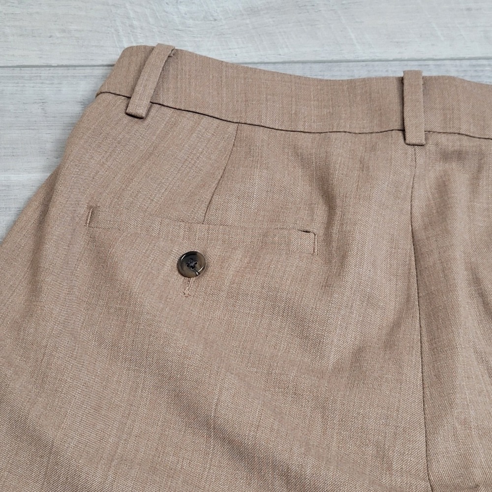 NWT Banana Republic Pants Women 4 Brown SIENA Straight Leg Italian Wool Trousers - Picture 11 of 16